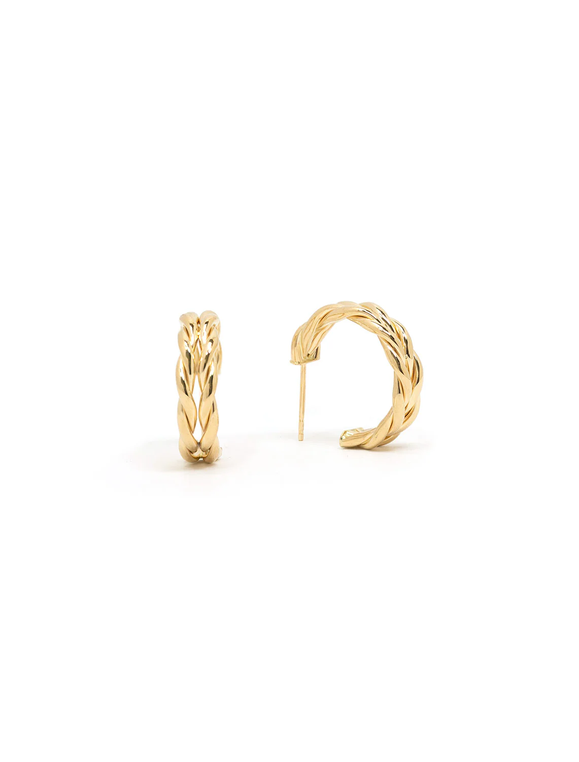 14k large braided hoop earrings