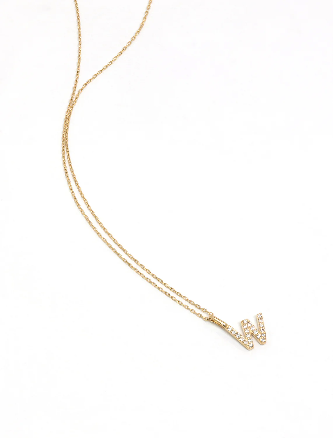 14k pave diamond initial charm - W - Image 2