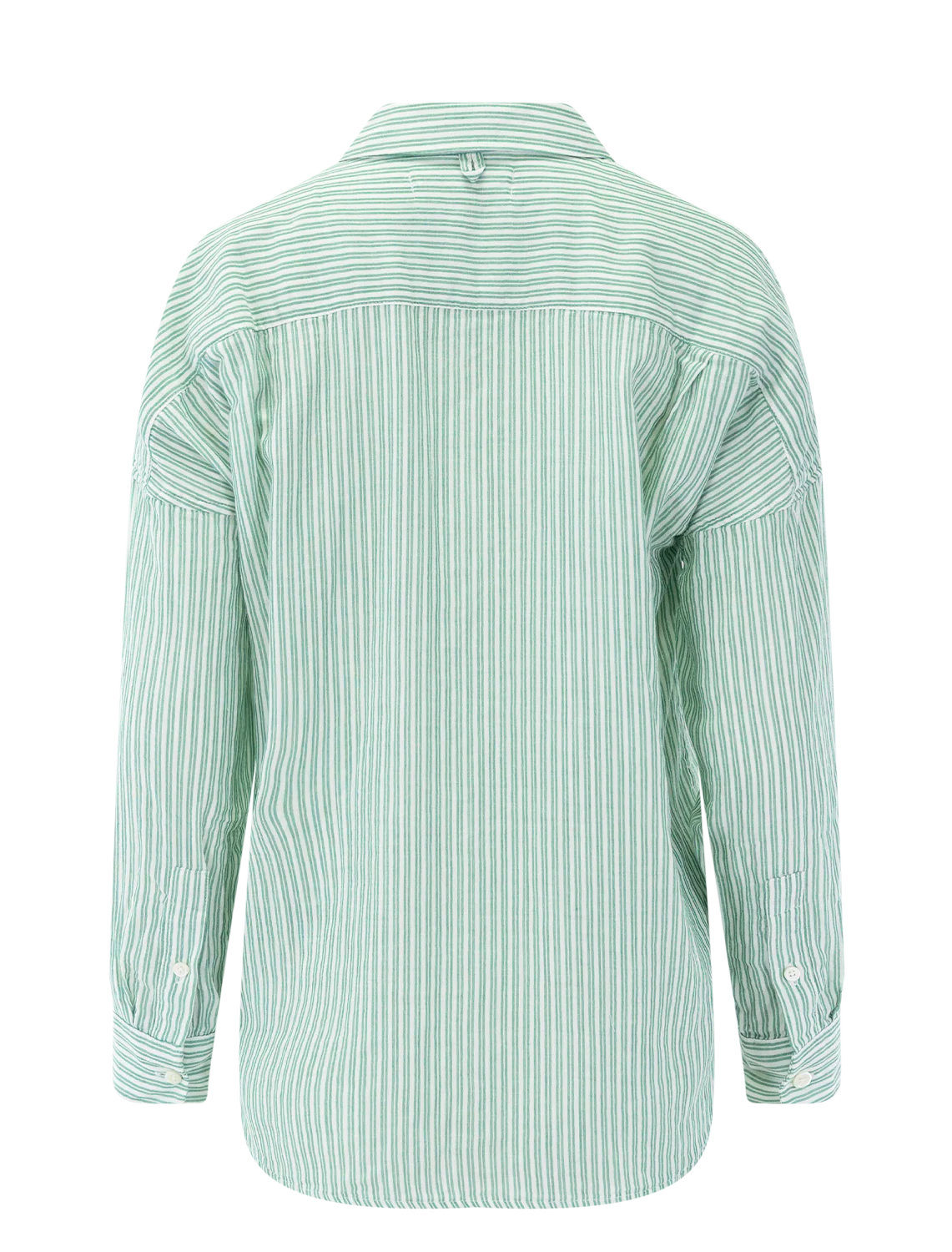 jo gauze shirt in ivory and green stripe - Image 3