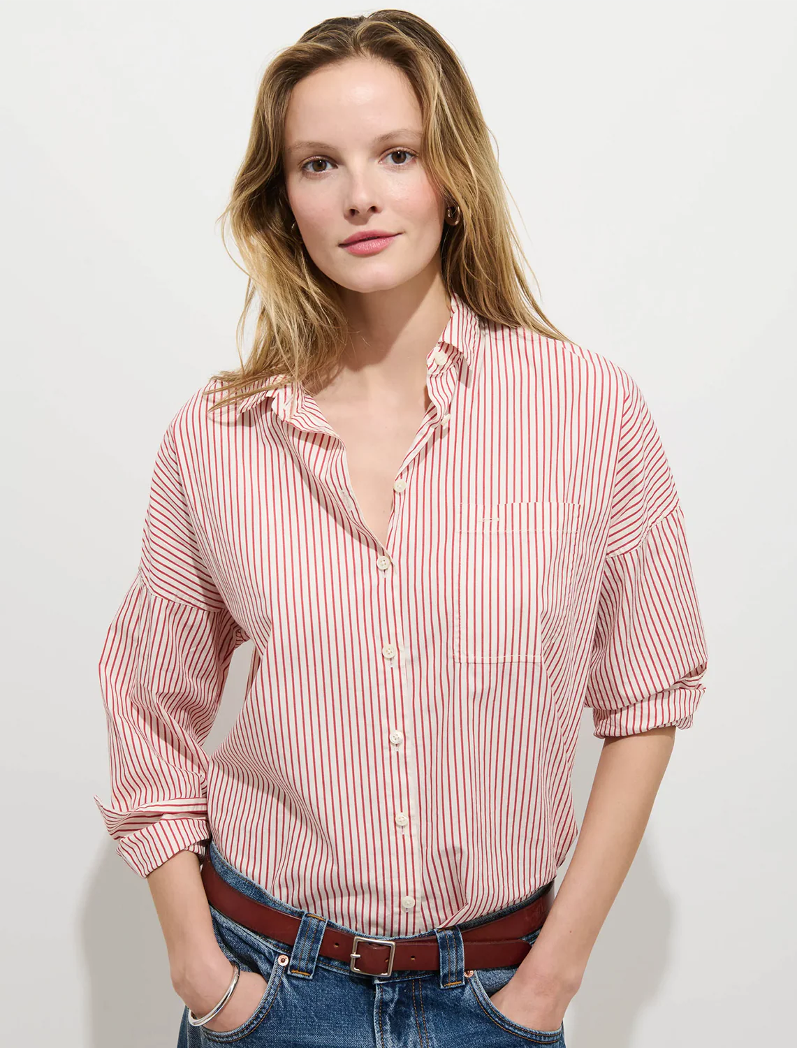 jo shirt in red and white stripe - Image 2
