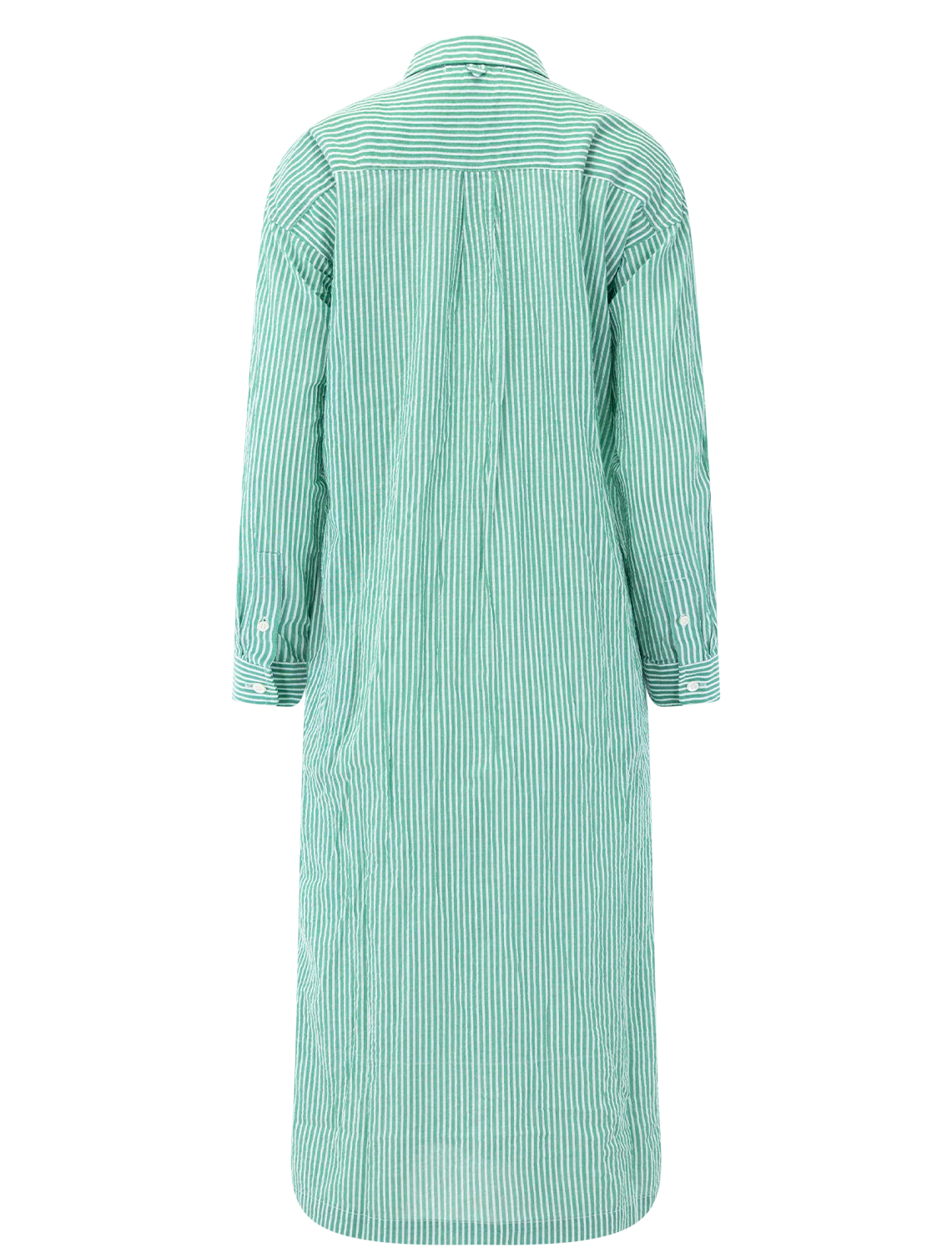 kerry seersucker shirtdress in green and white stripe - Image 3