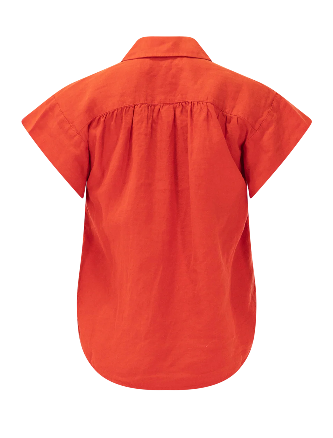 maddie linen shirt in chili - Image 3