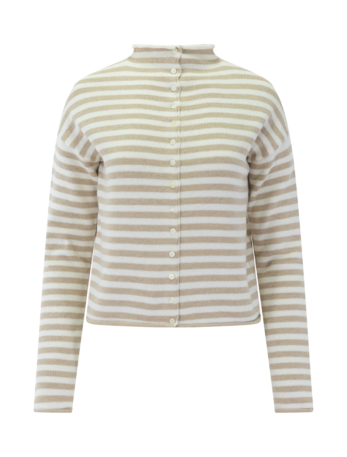 taylor cardigan in sand and ivory stripe