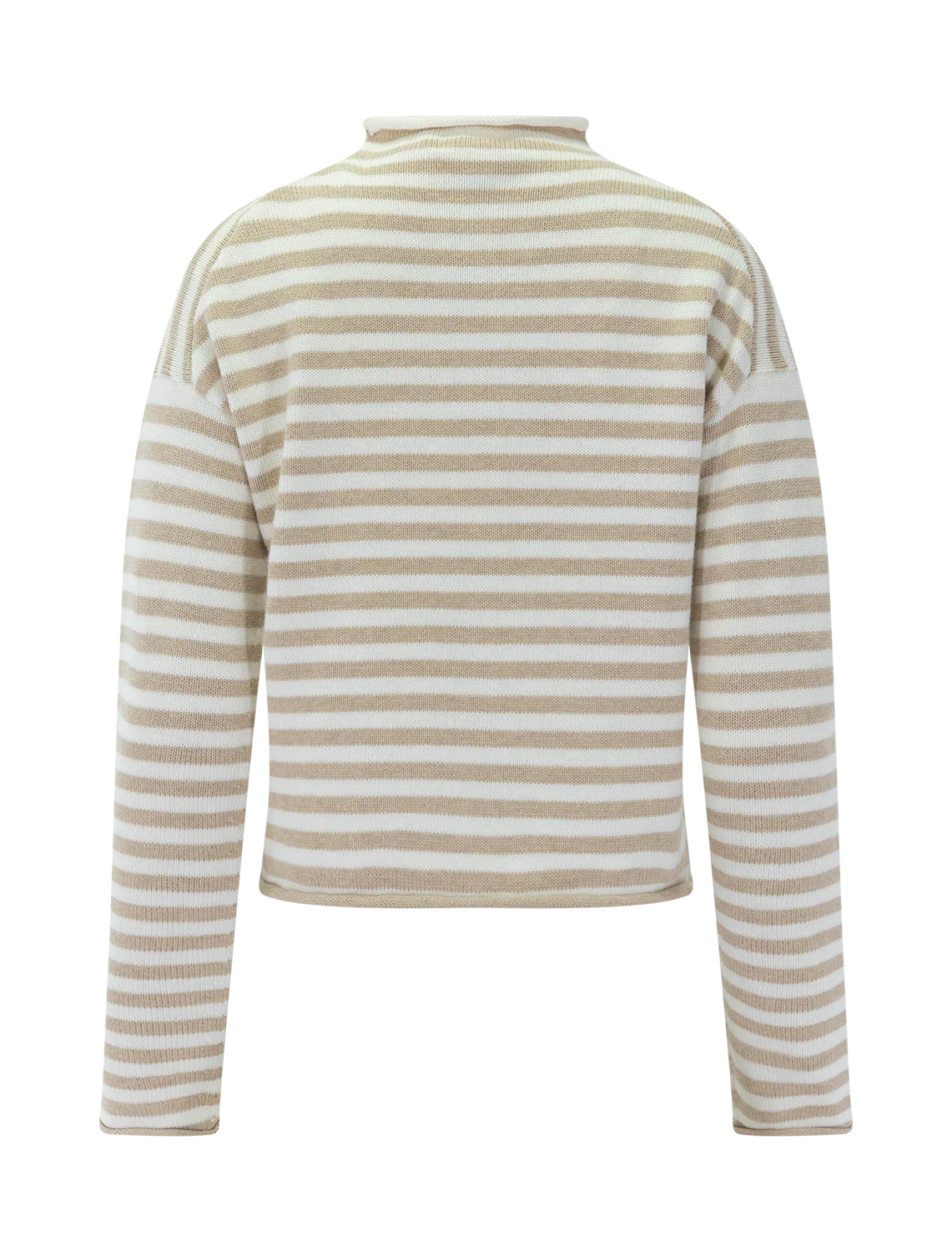 taylor cardigan in sand and ivory stripe - Image 3