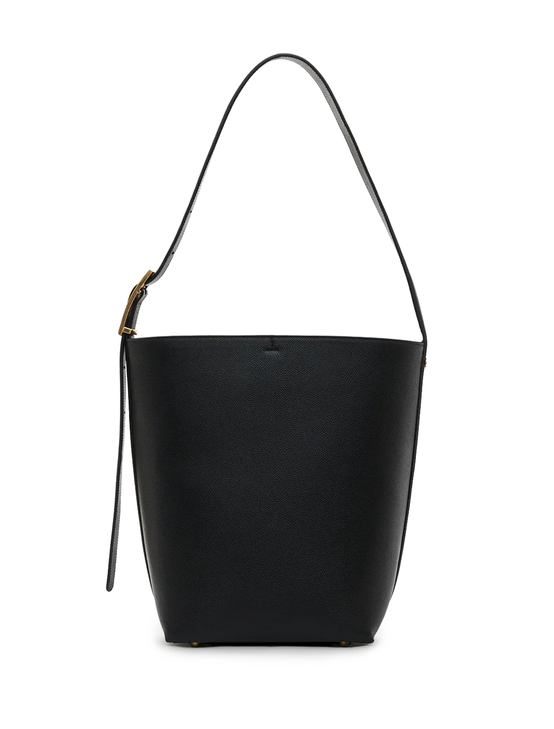 elly bucket bag in black grained leather - Image 3