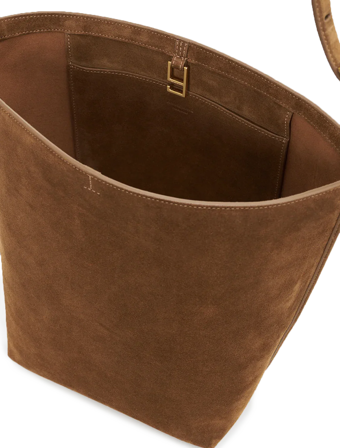 elly bucket bag in tobacco suede - Image 4