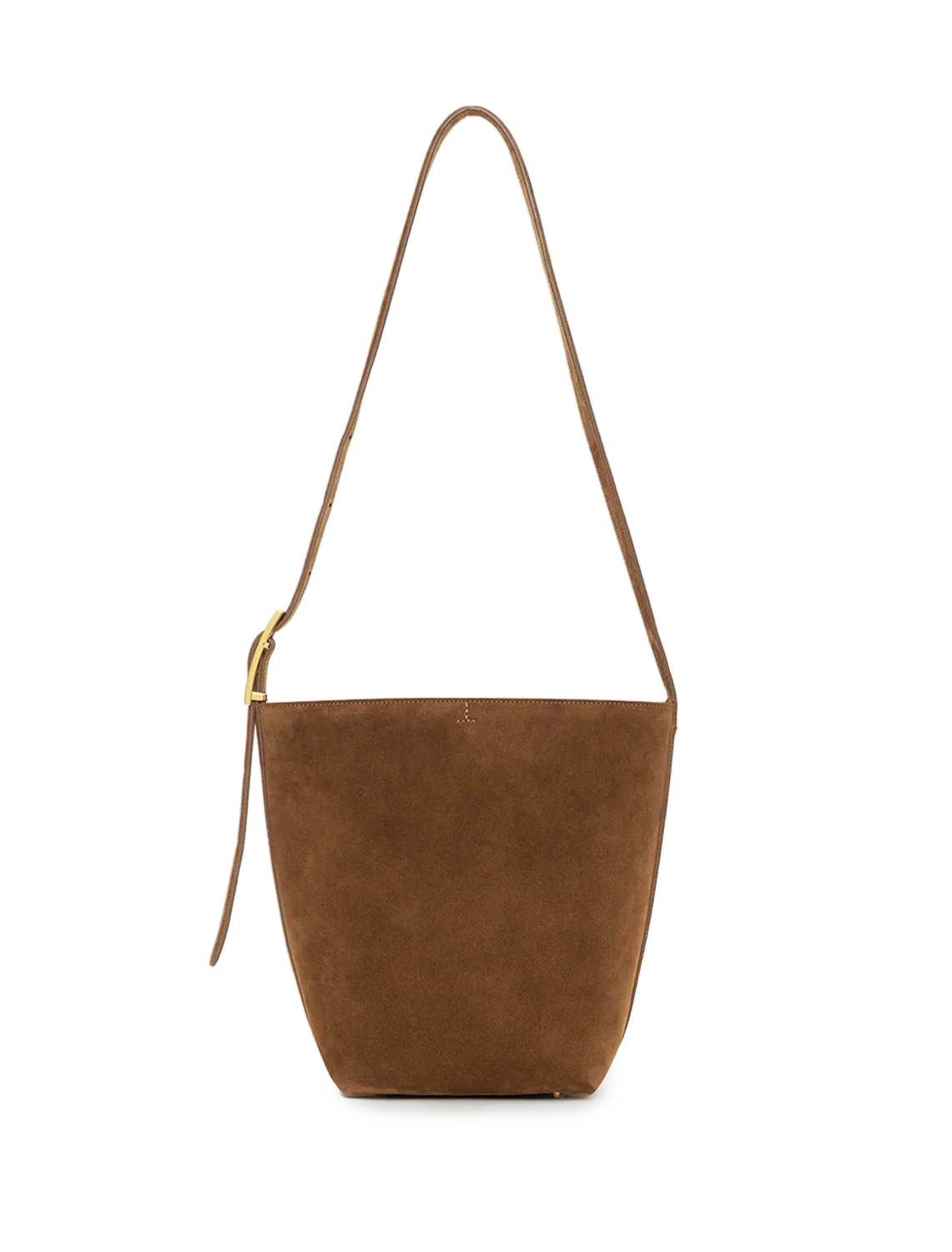 elly medium bucket bag in tobacco suede - Image 3