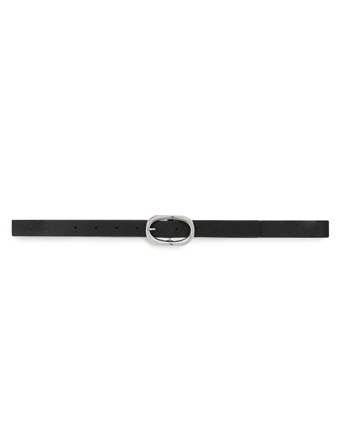 small signature link belt in black pebbled leather - Image 3