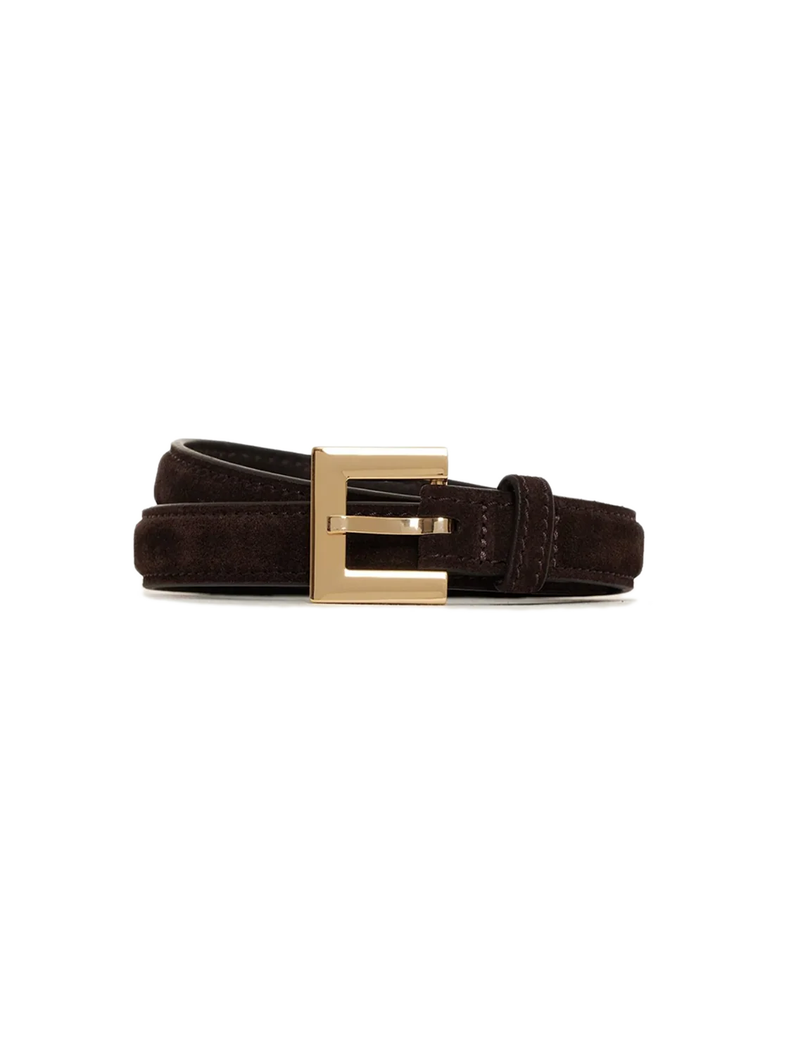 nicola belt in dark brown suede