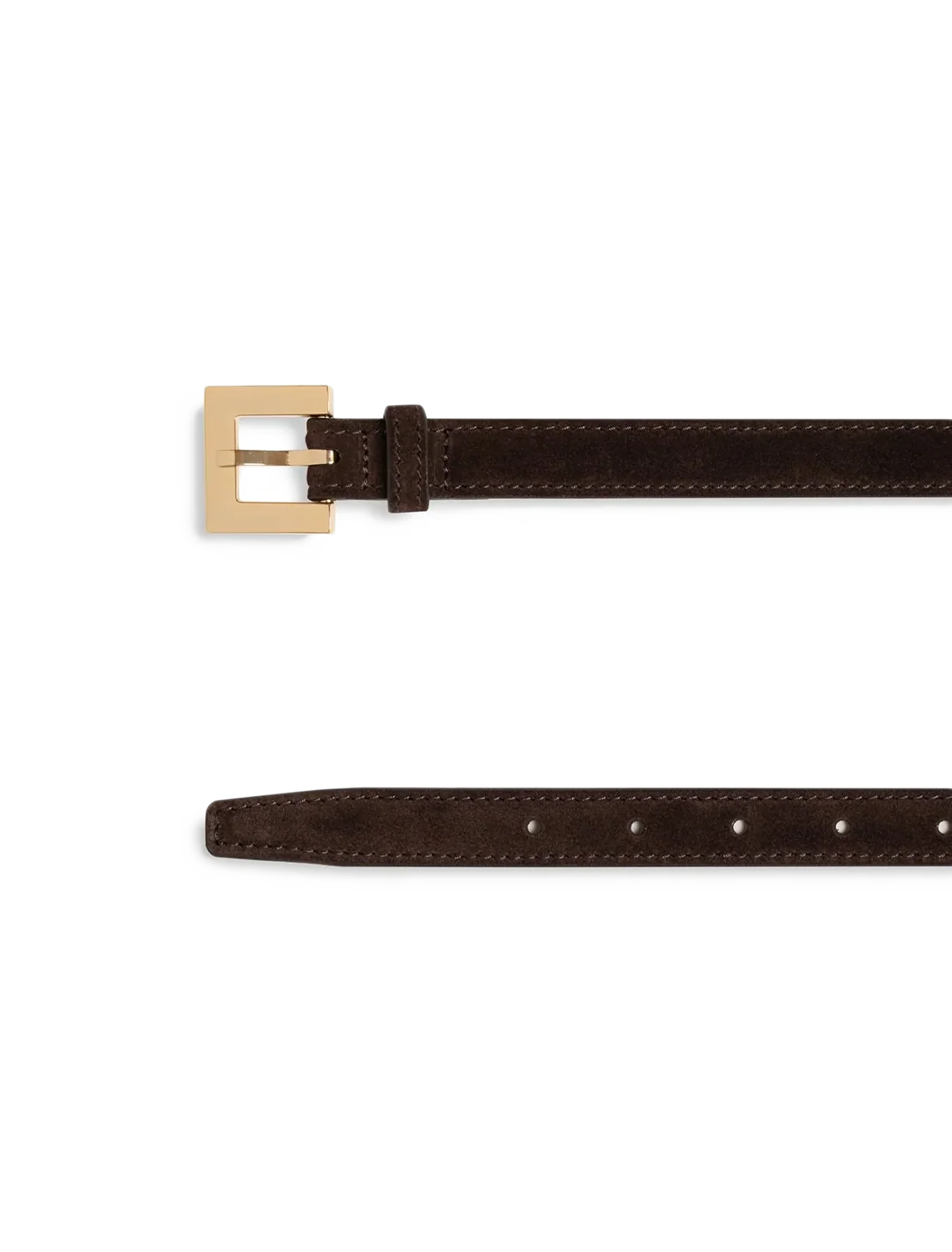 nicola belt in dark brown suede - Image 2