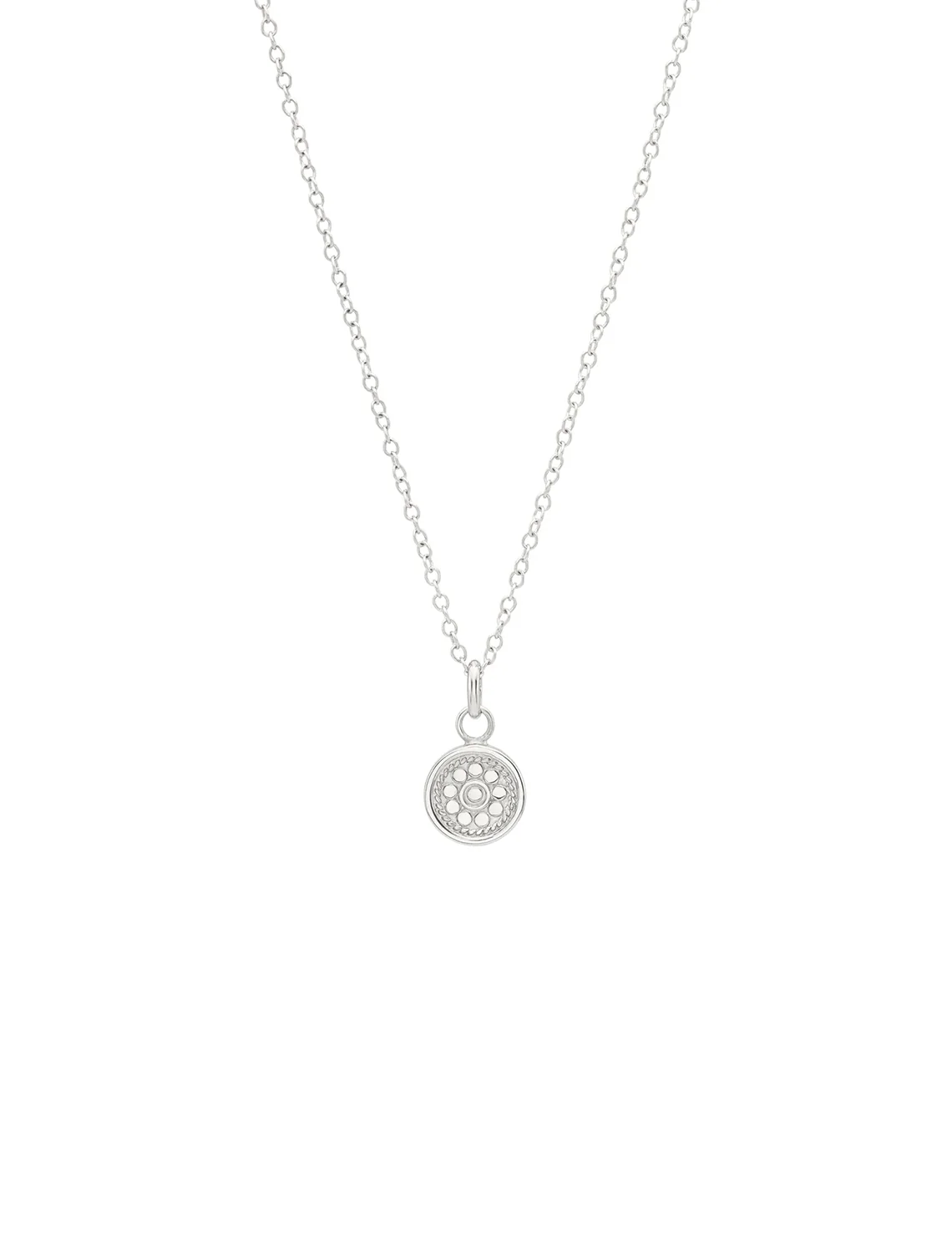 silver disc pendant necklace