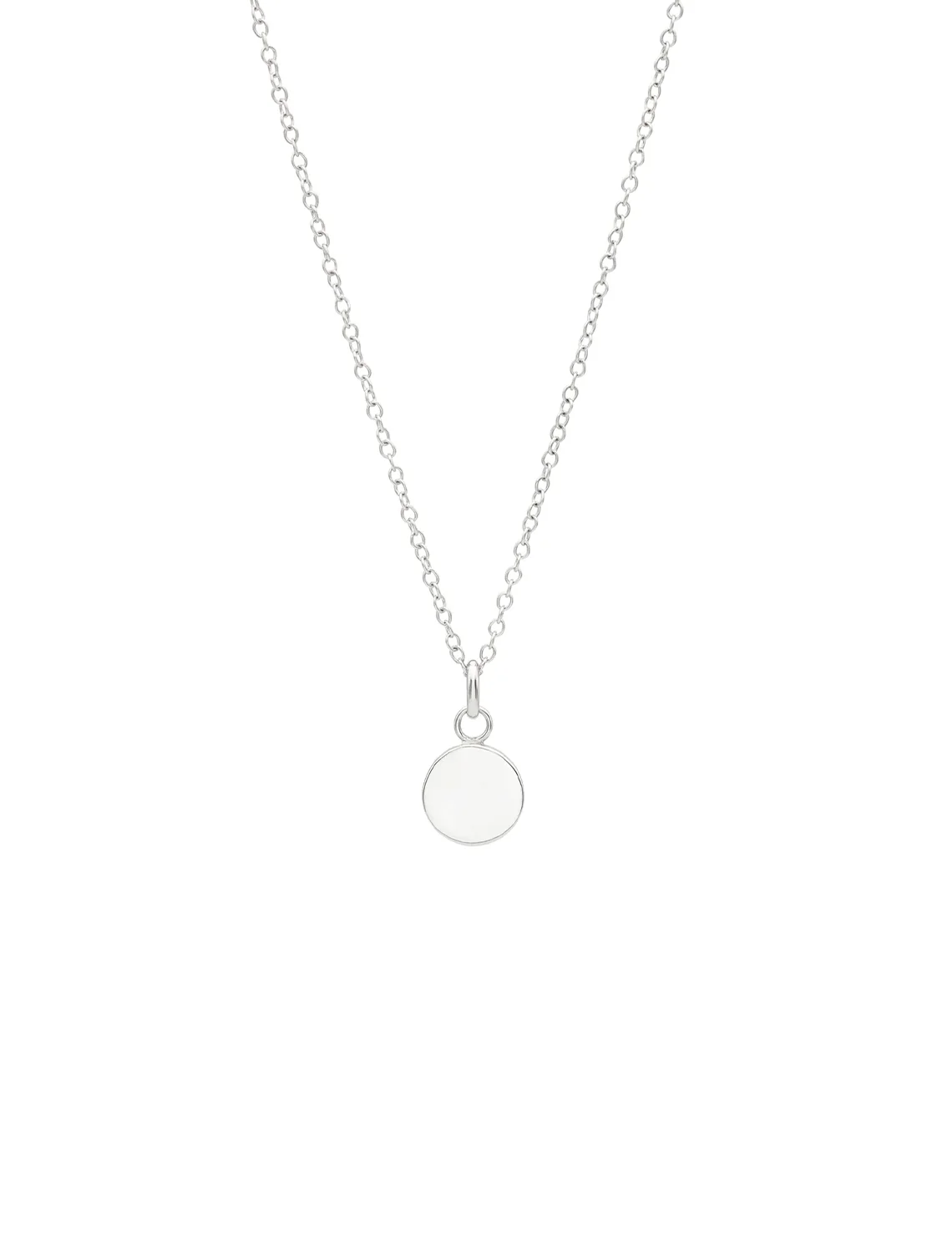silver disc pendant necklace - Image 3