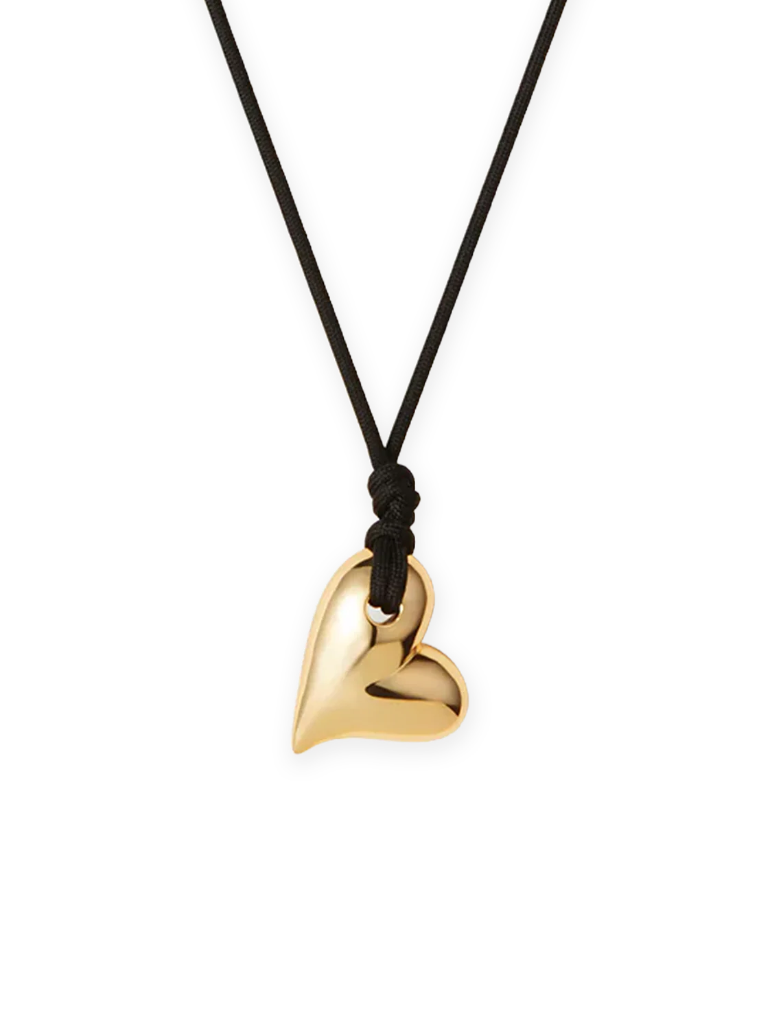 art heart on a string necklace in gold