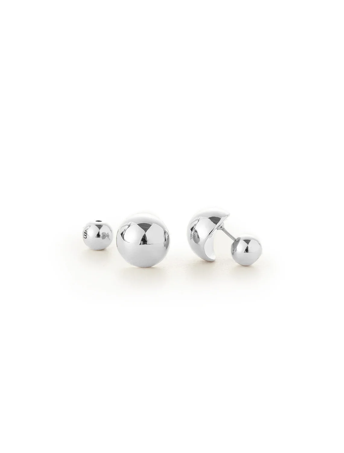 aurora studs in silver - Image 3