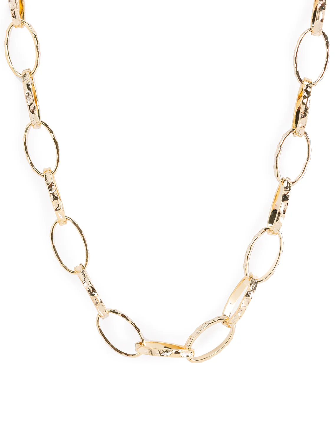 hammered oval chain necklace