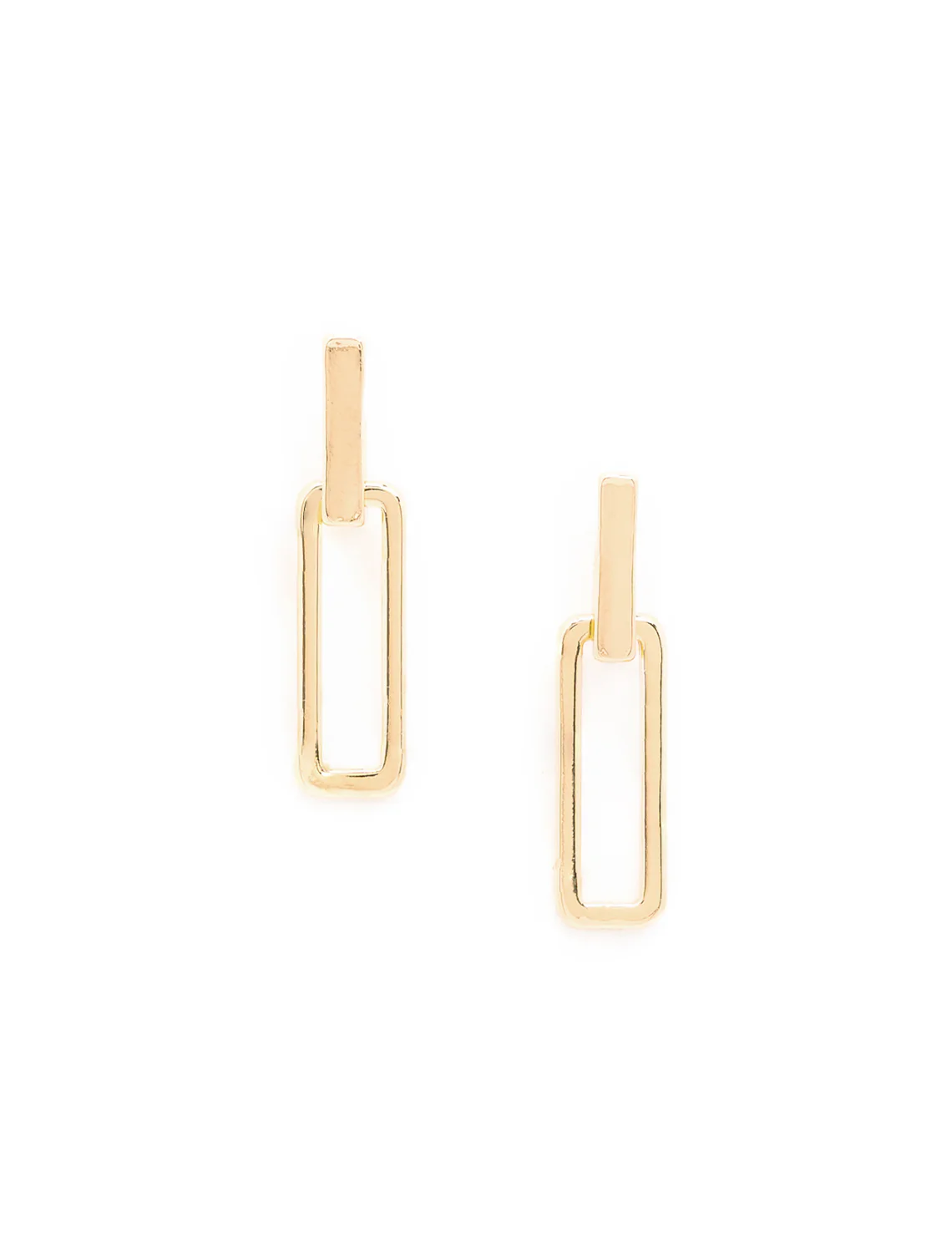 paperclip chain post earrings in gold