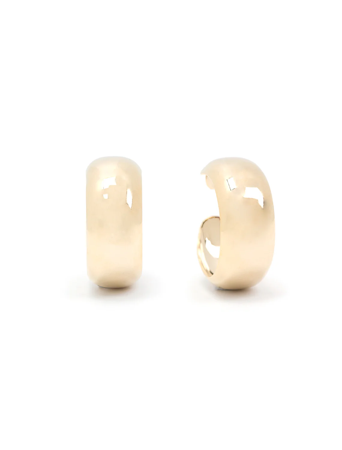 plain dome hoops in gold