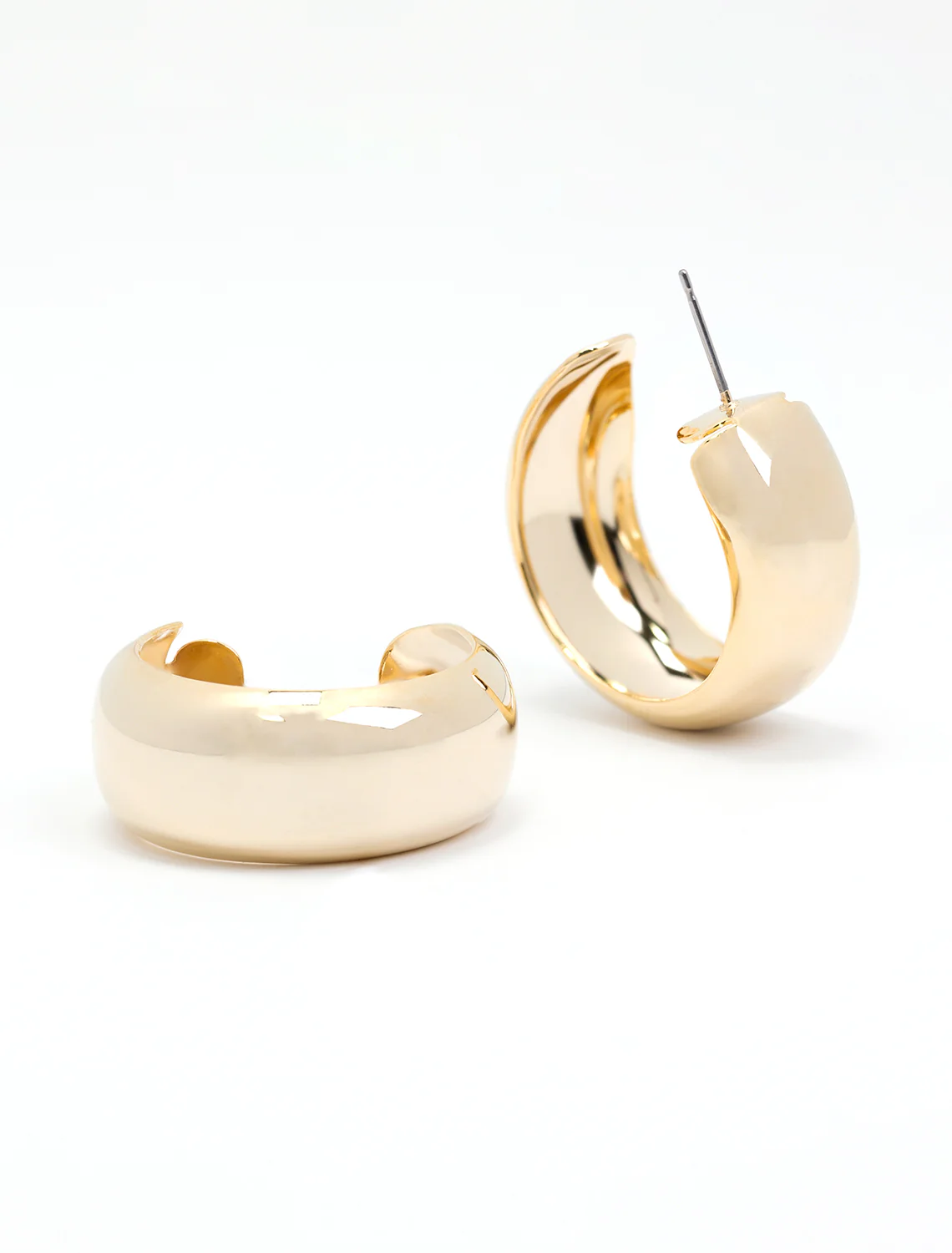 plain dome hoops in gold - Image 2