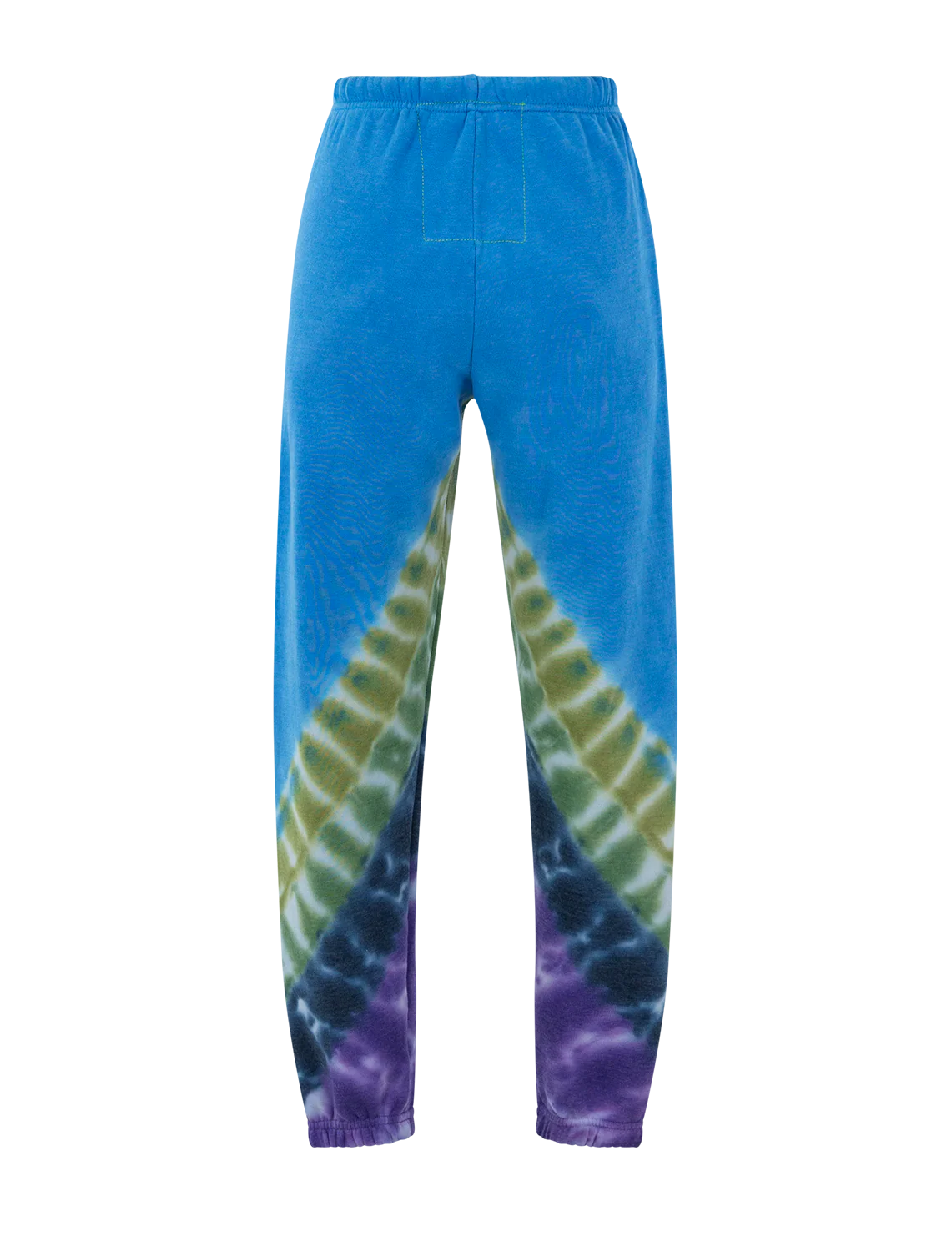 hand dyed v sweatpants in tie dye ocean and purple - Image 3