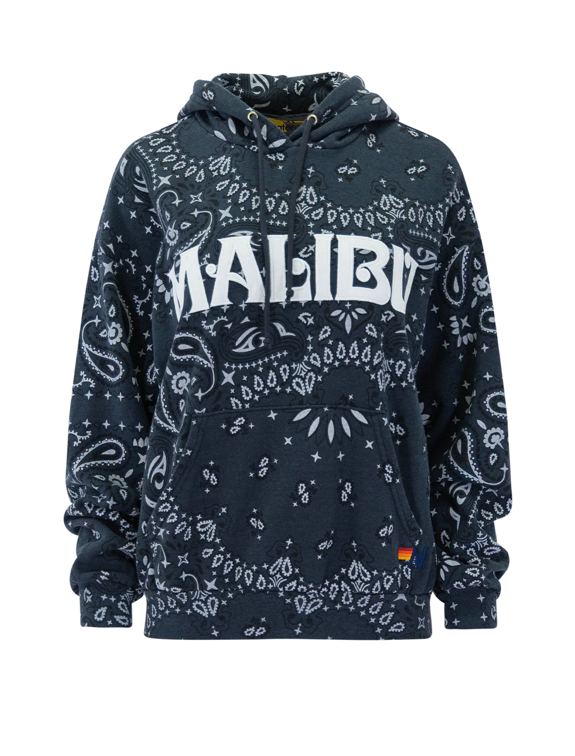 malibu bandana relaxed pullover hoodie in charcoal