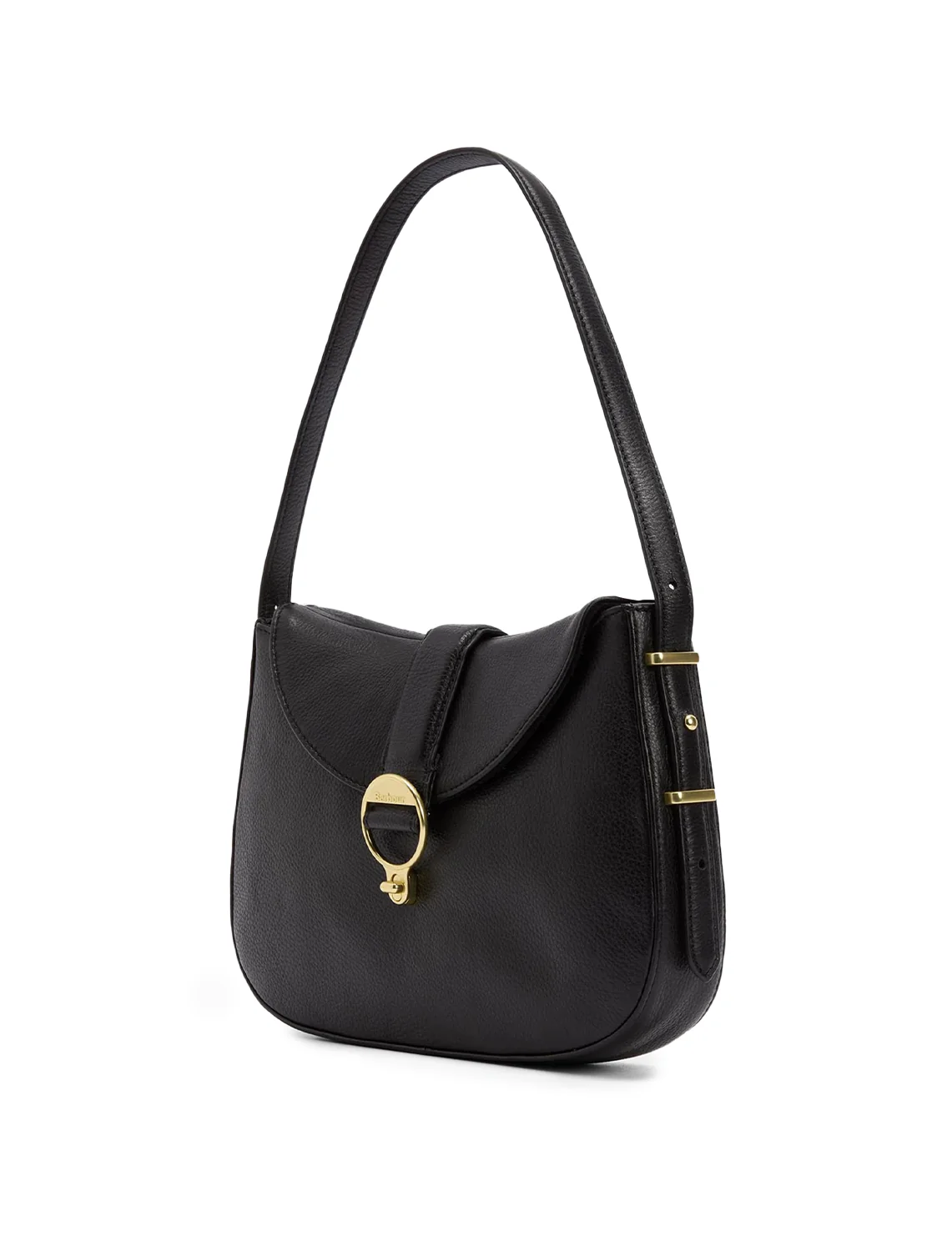 alder leather sling bag in black - Image 3