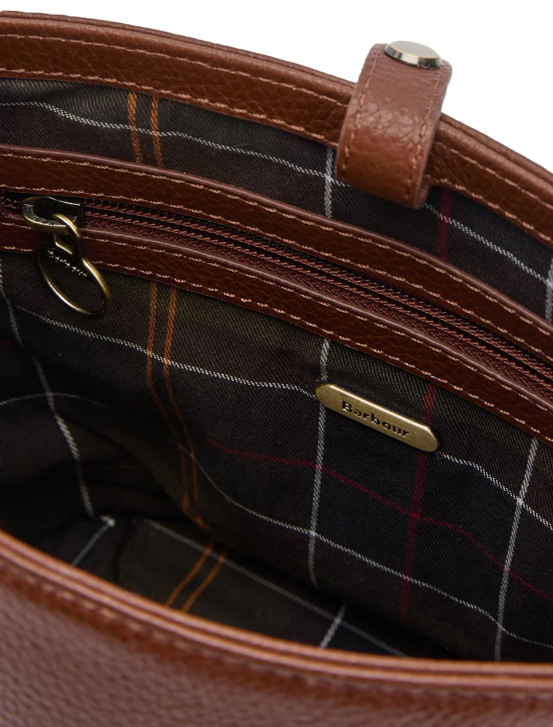 cedar leather bucket bag in brown - Image 3