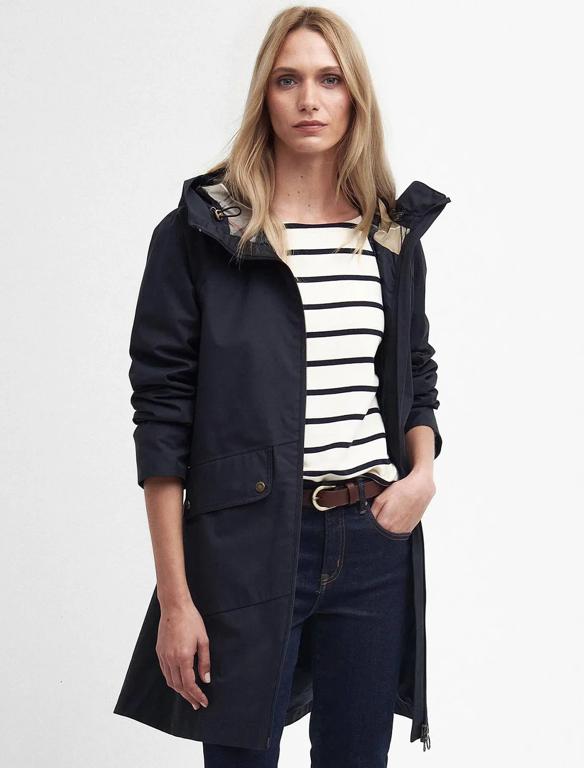 heron waterproof jacket in navy - Image 2