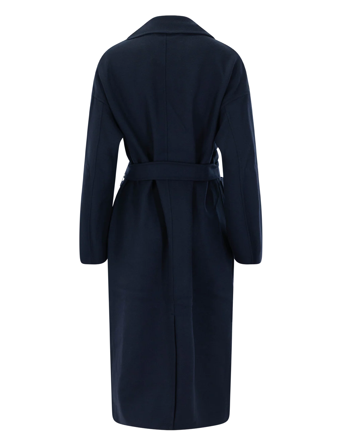 rachel wool wrap coat in navy - Image 3