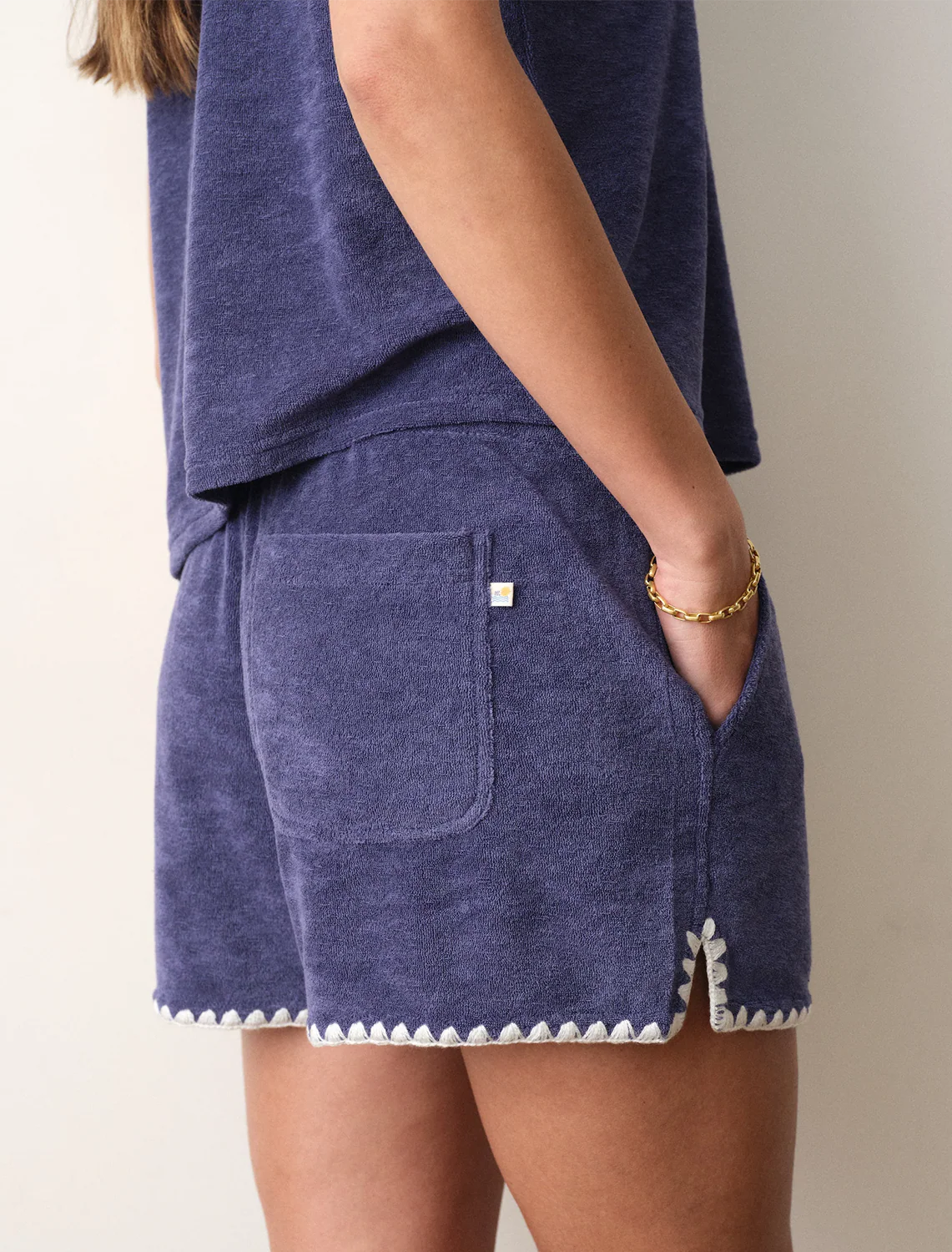 beach terry short in bay blue - Image 2
