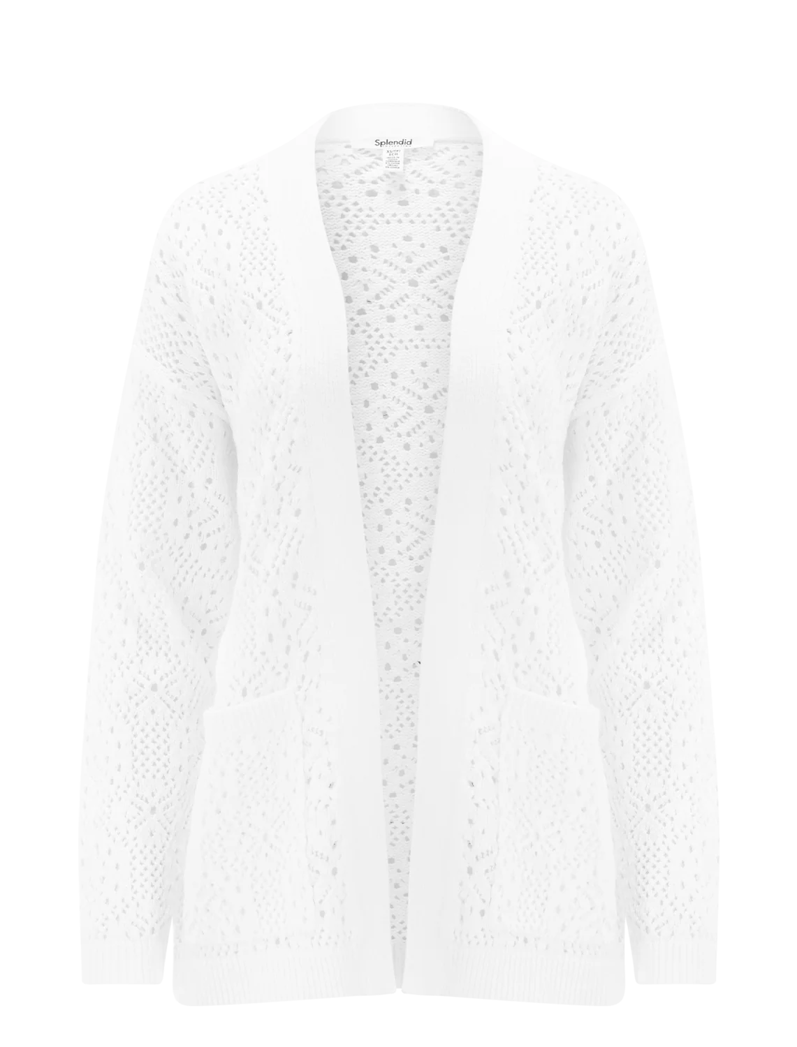 beckham crochet open cardigan in white
