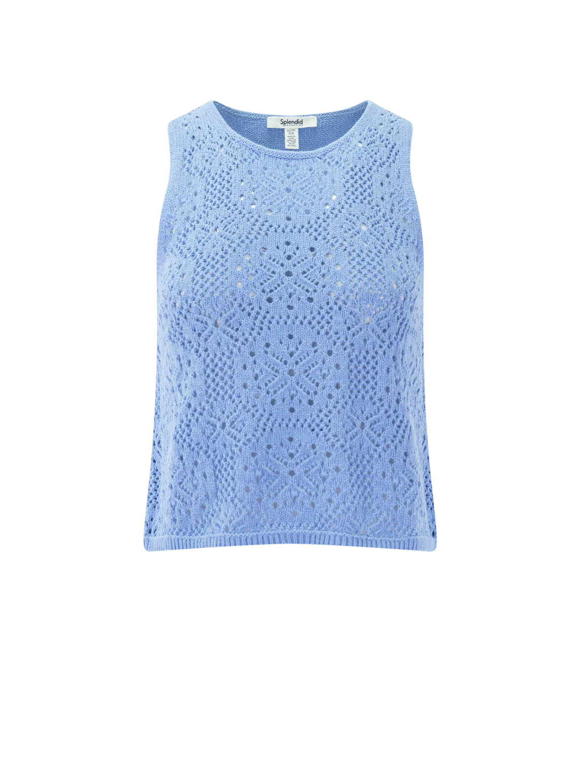 beckham crochet sweater tank in azure