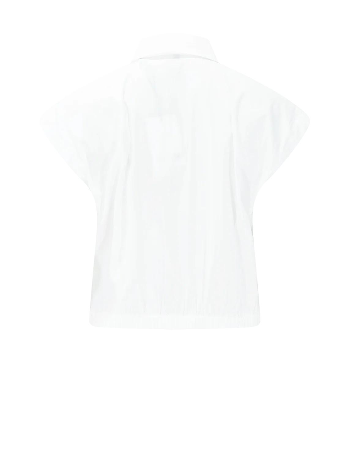 cap sleeve elastic hem shirt in white - Image 3