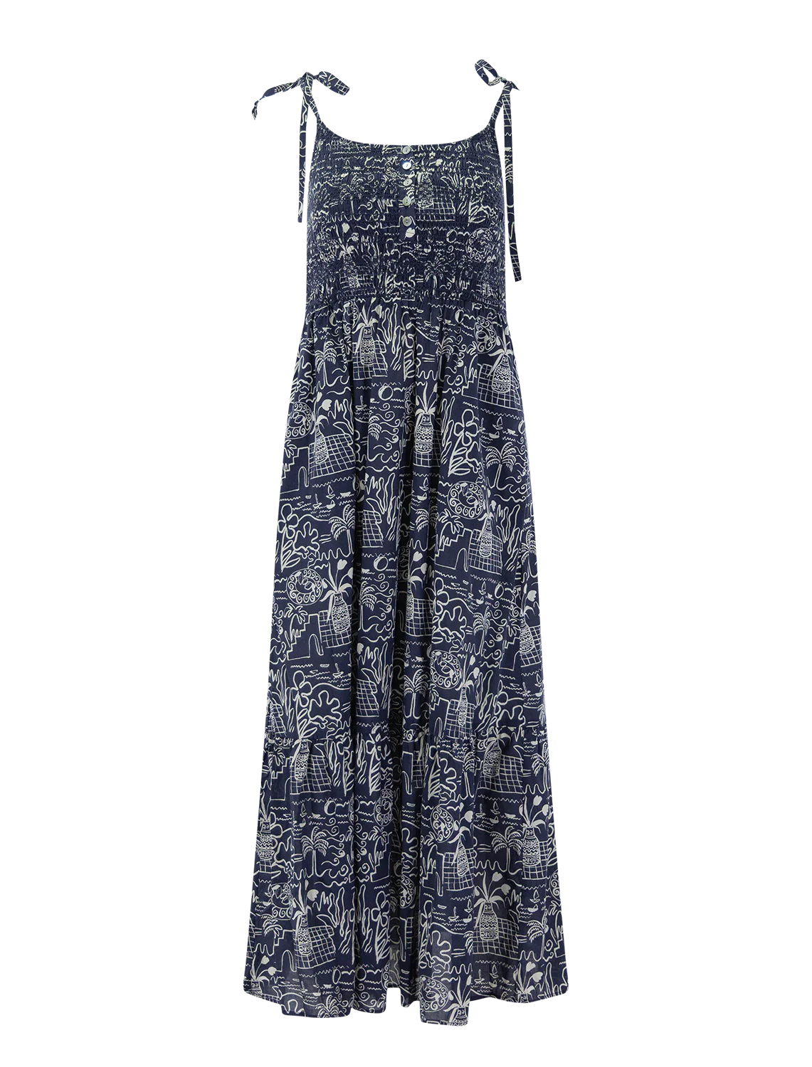 carmen smocked dress in flores print