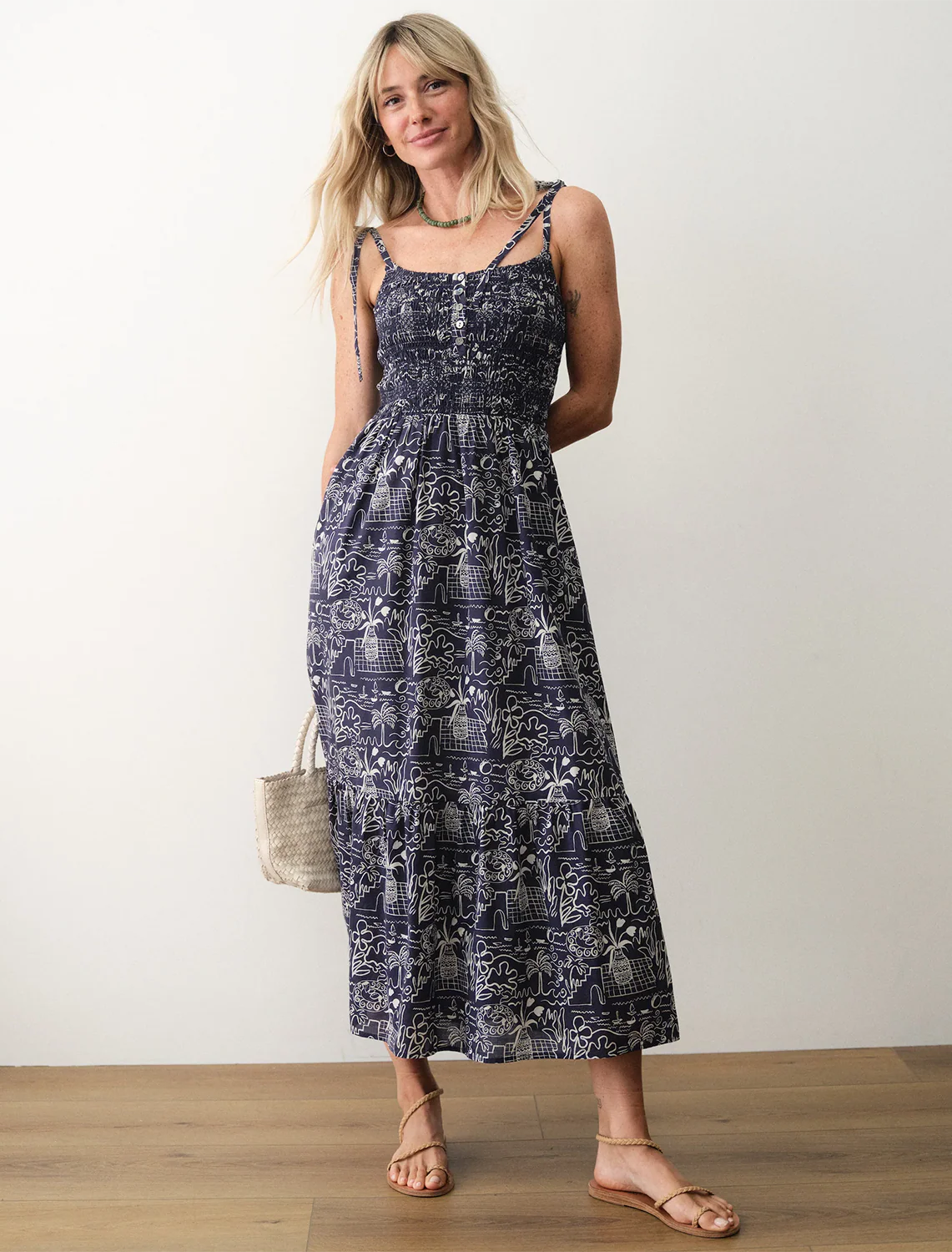carmen smocked dress in flores print - Image 2