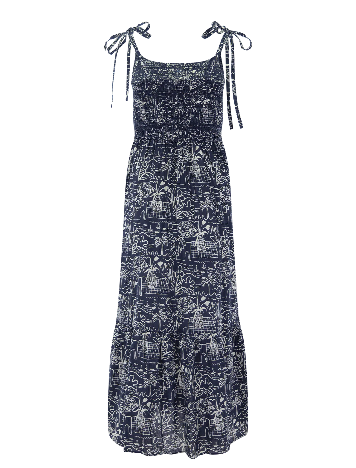 carmen smocked dress in flores print - Image 3