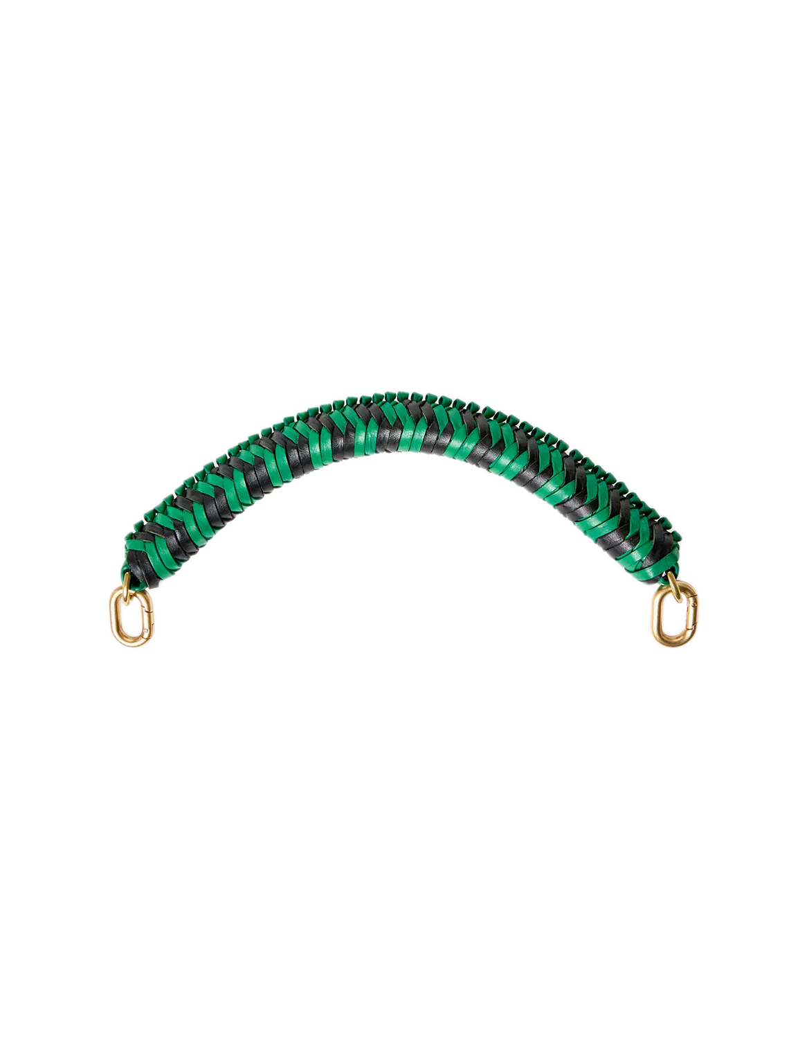 braided top handle in green apple and black
