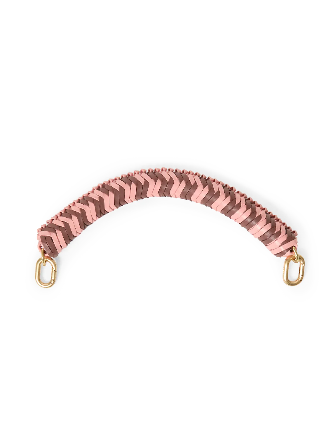 braided top handle in rose clay and mulberry