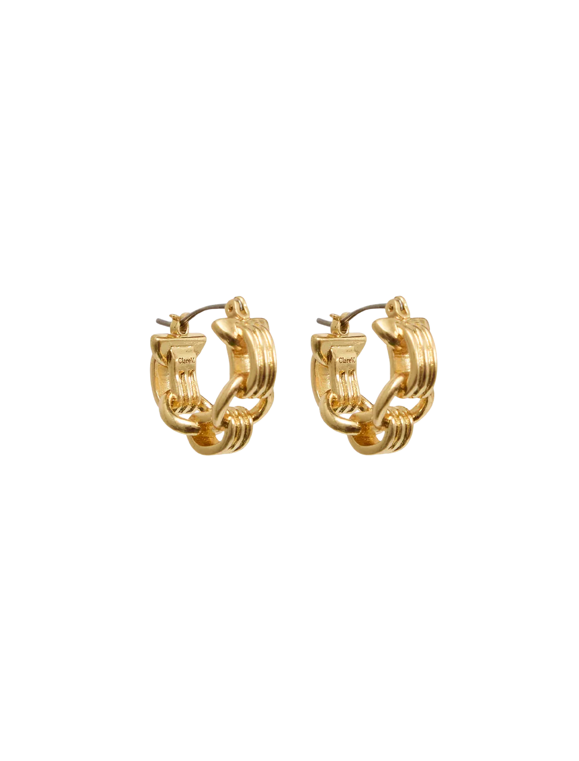 le story chain hoop earrings in vintage gold