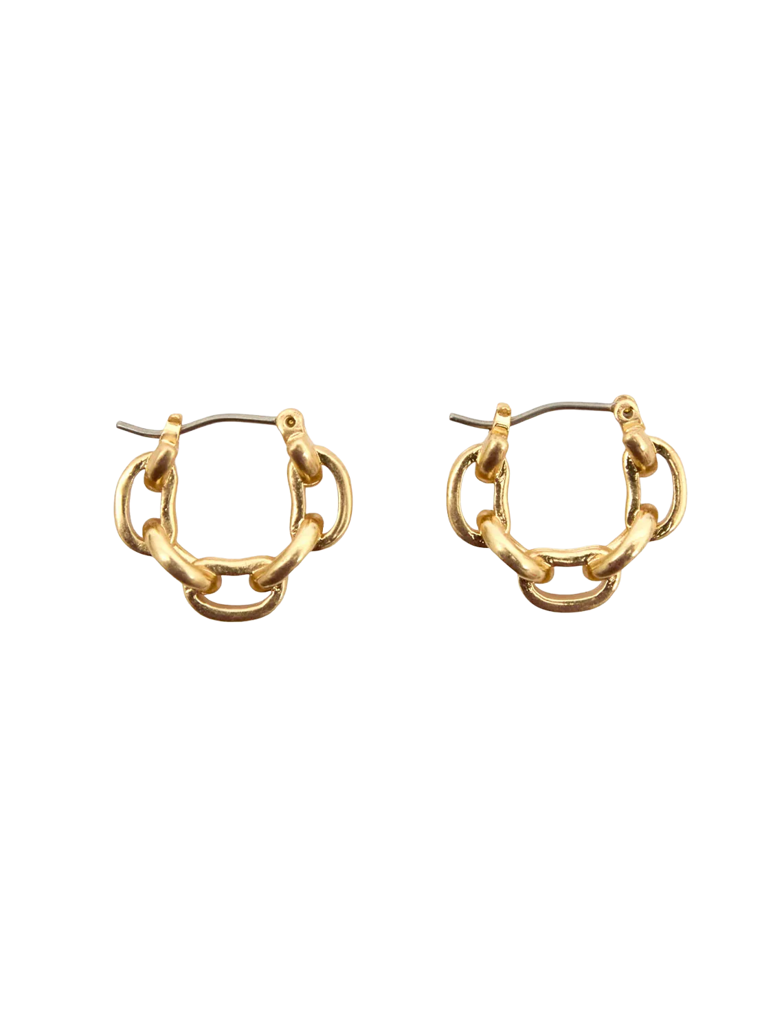 le story chain hoop earrings in vintage gold - Image 3