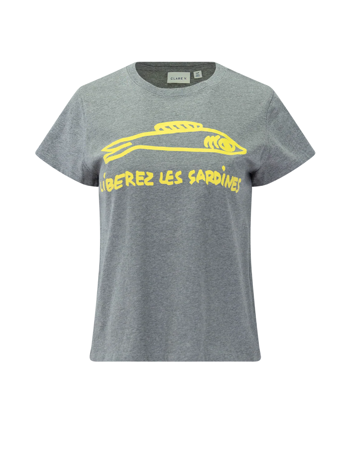 liberez les sardines tee in grey melange and marigold