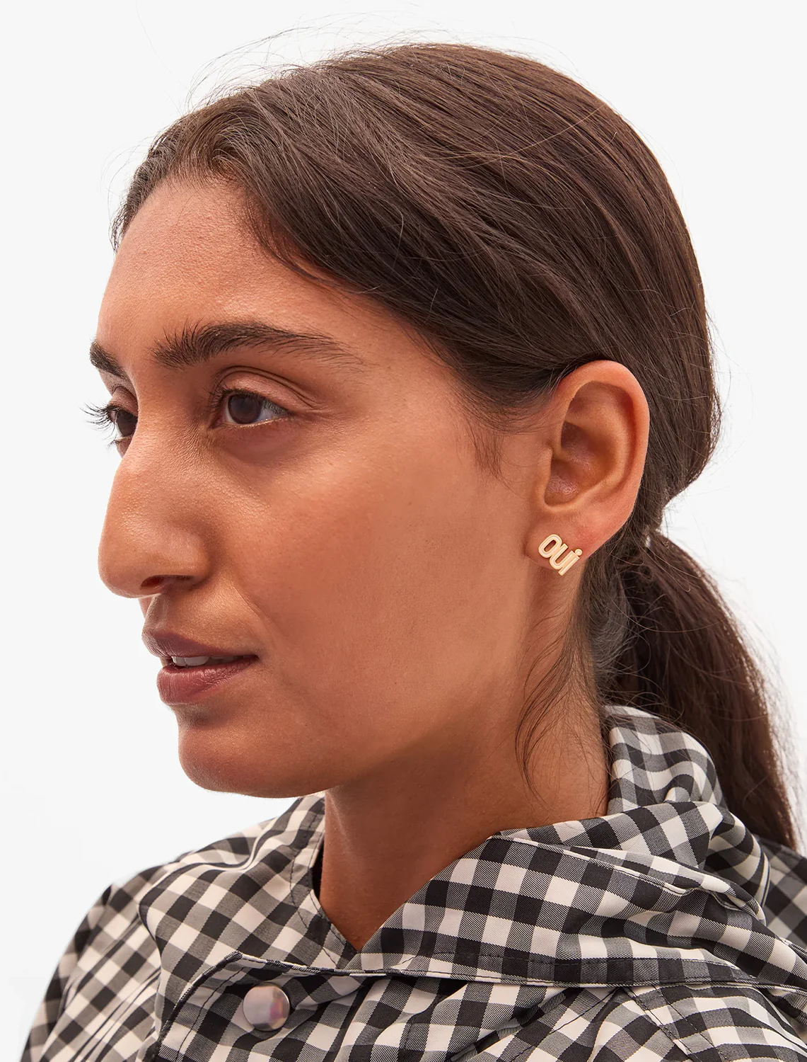 oui non stud earrings - Image 2