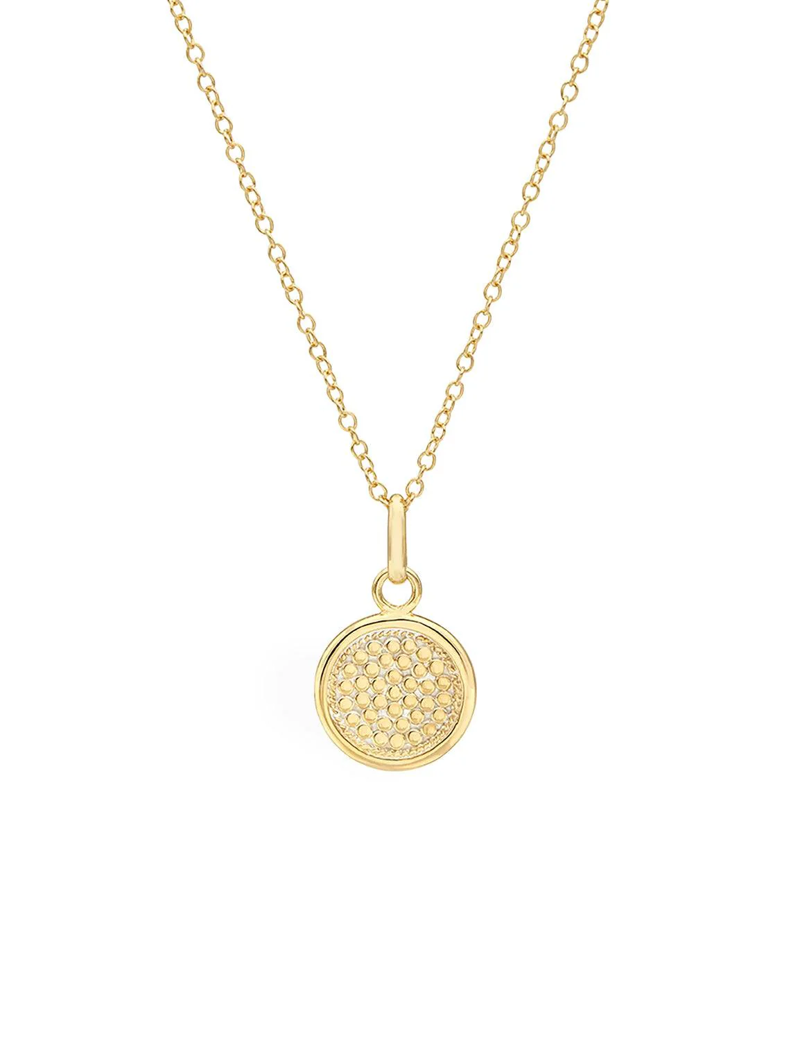 classic medium smooth rim circle necklace in gold