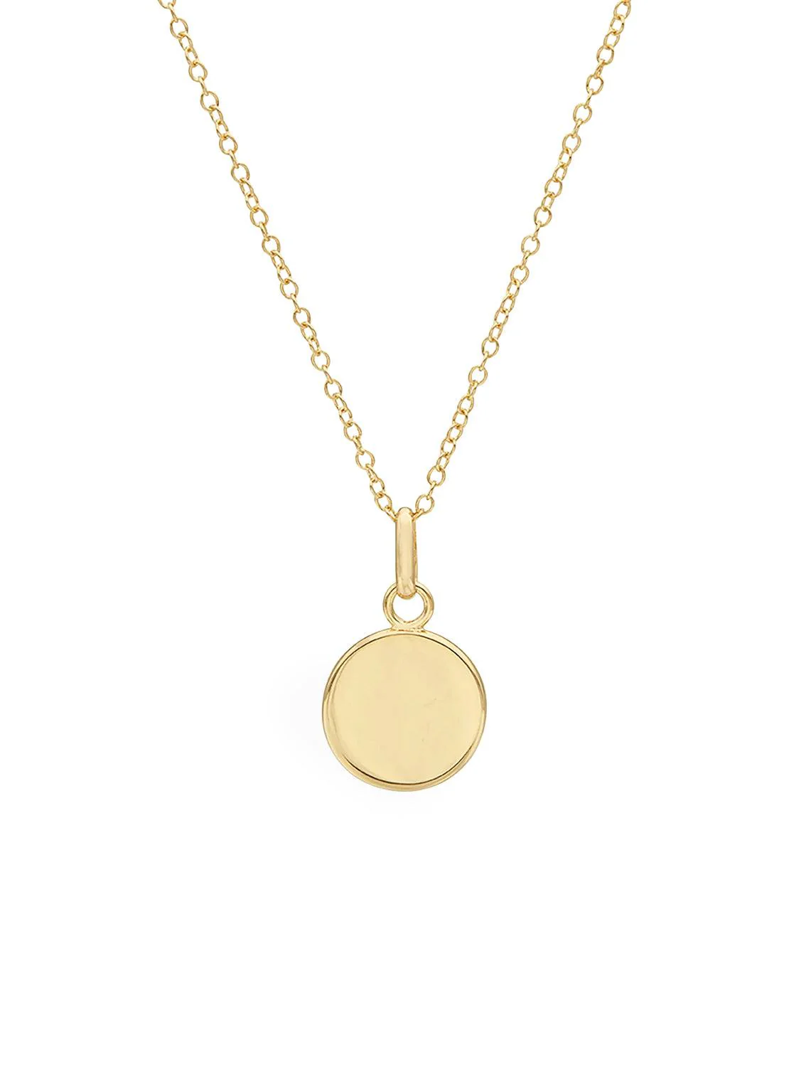 classic medium smooth rim circle necklace in gold - Image 3