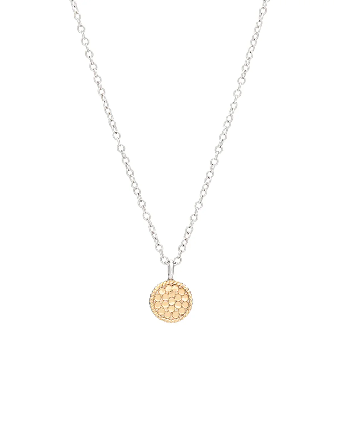 classic small disc necklace in two-tone