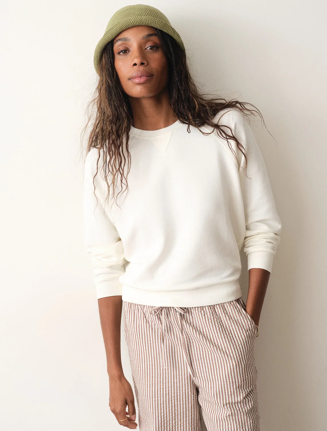 cloud 9 terry sweatshirt in antique white - Image 2