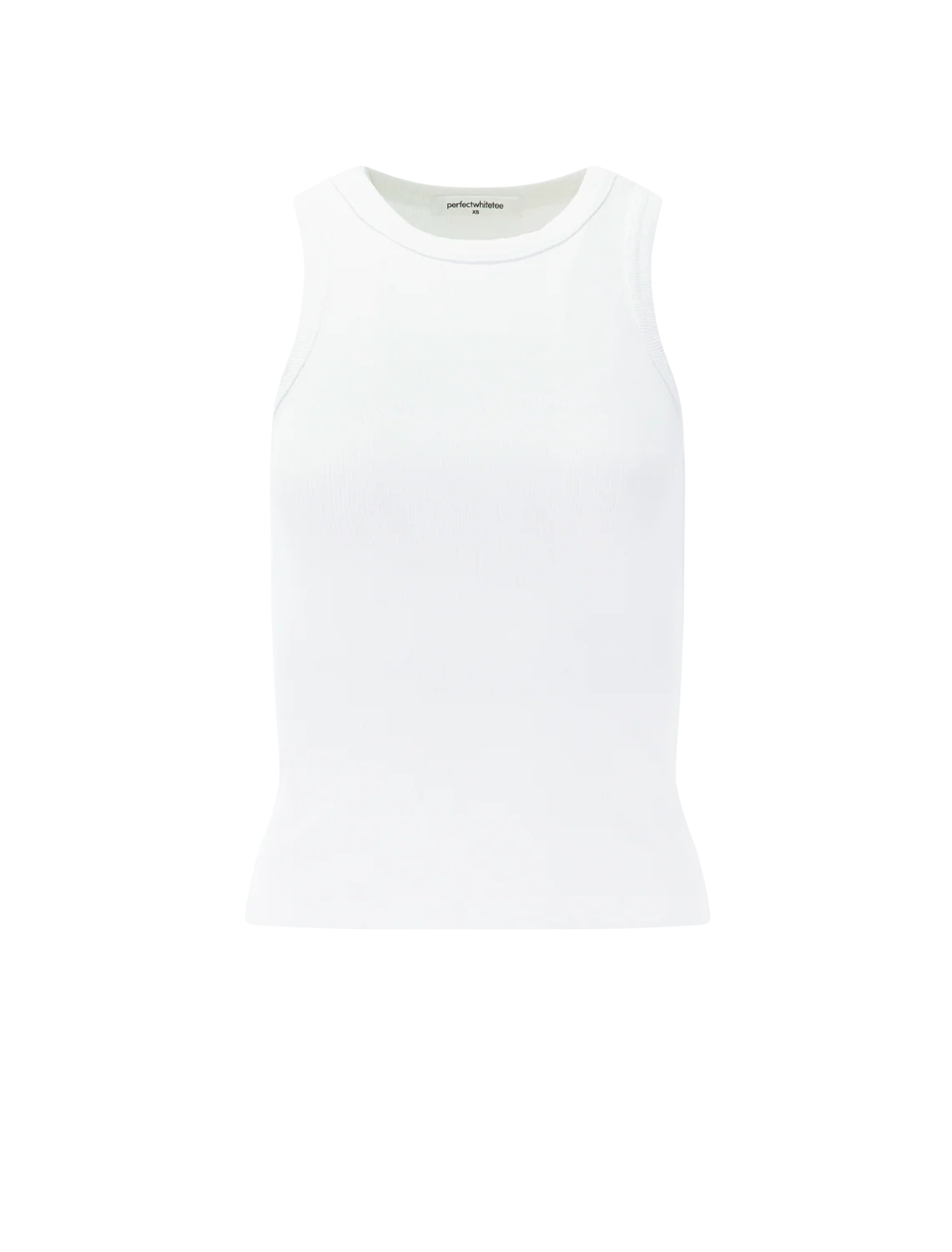 daphne high neck tank in white