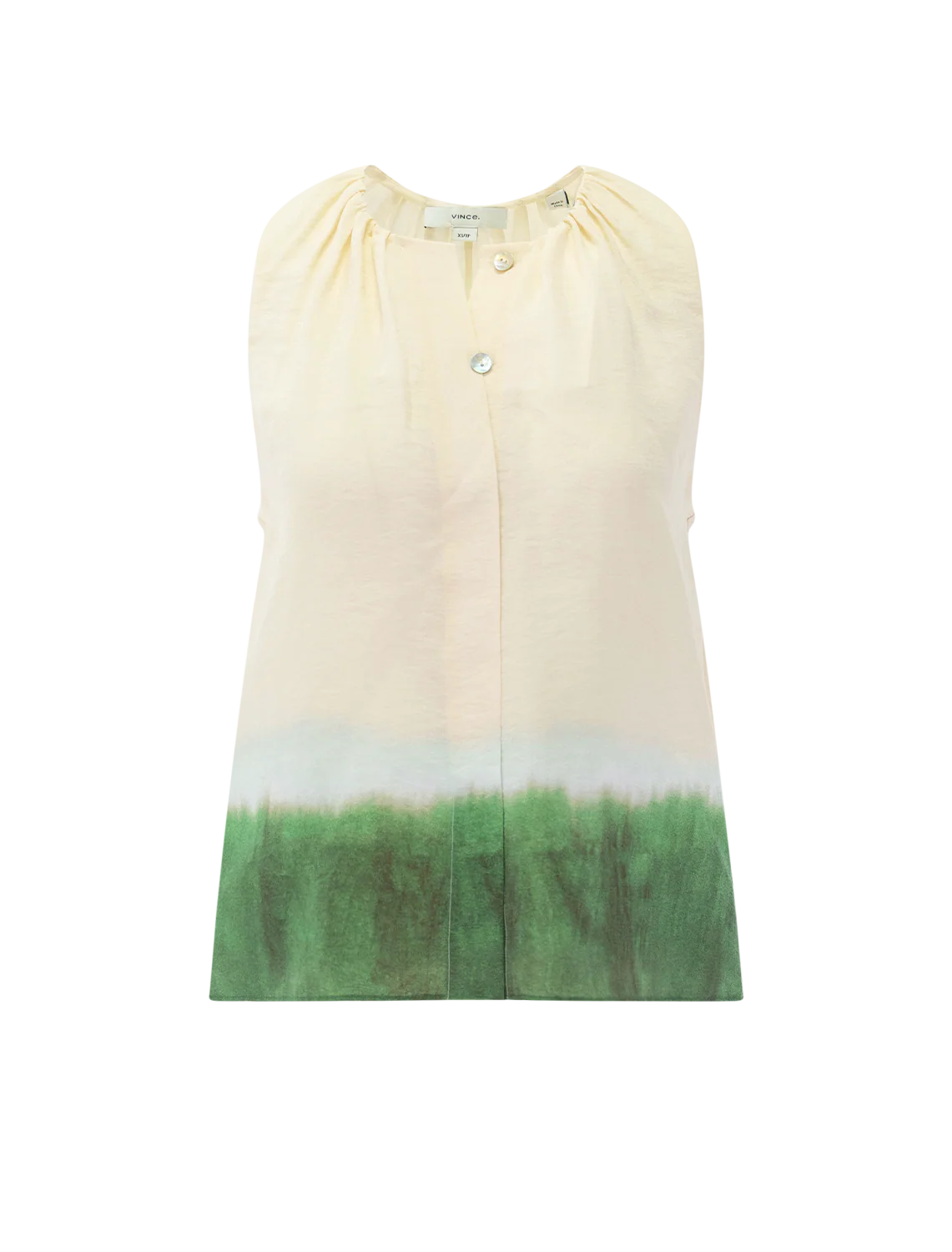 dip dye a-line sleeveless top in porcelein and herb