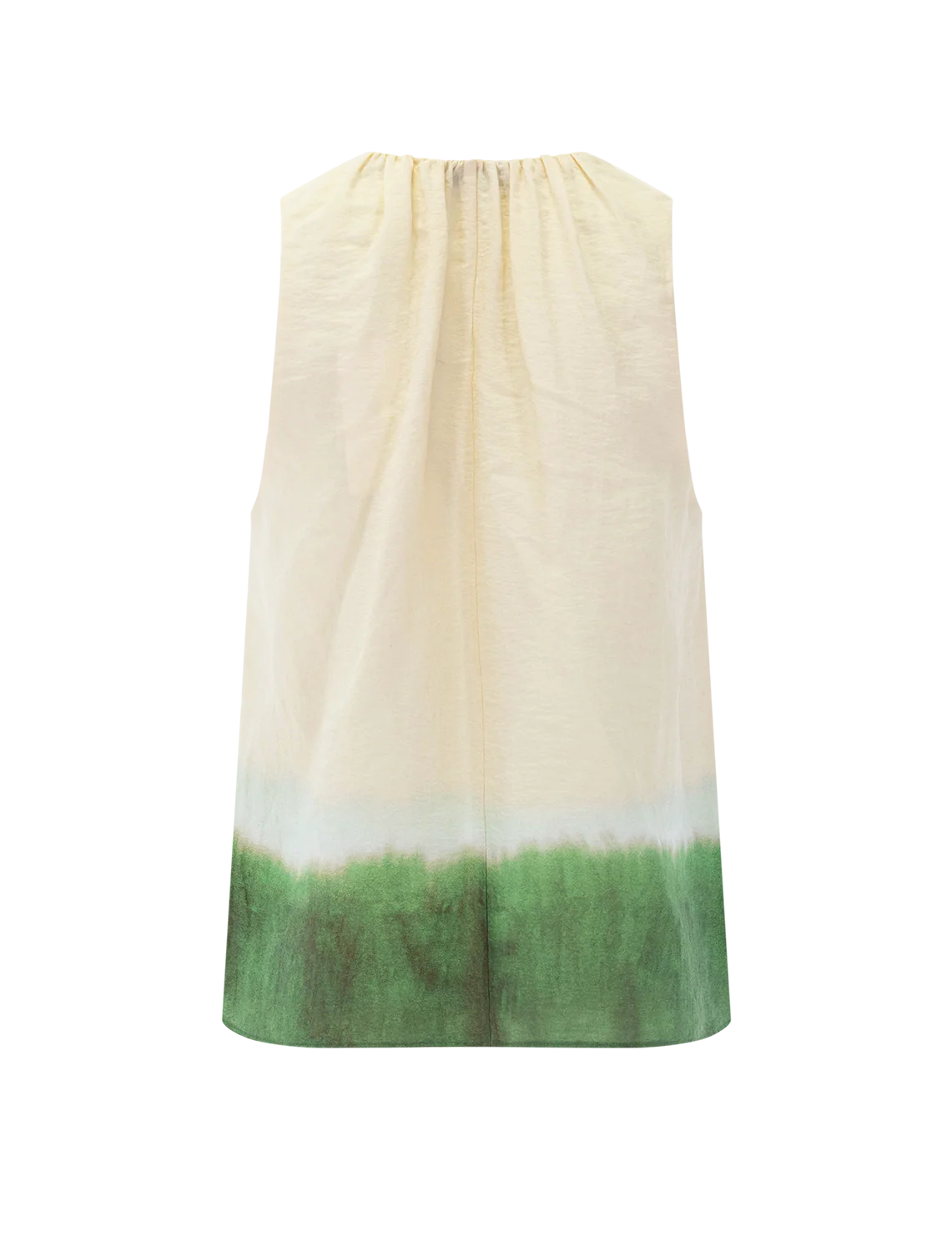 dip dye a-line sleeveless top in porcelein and herb - Image 3