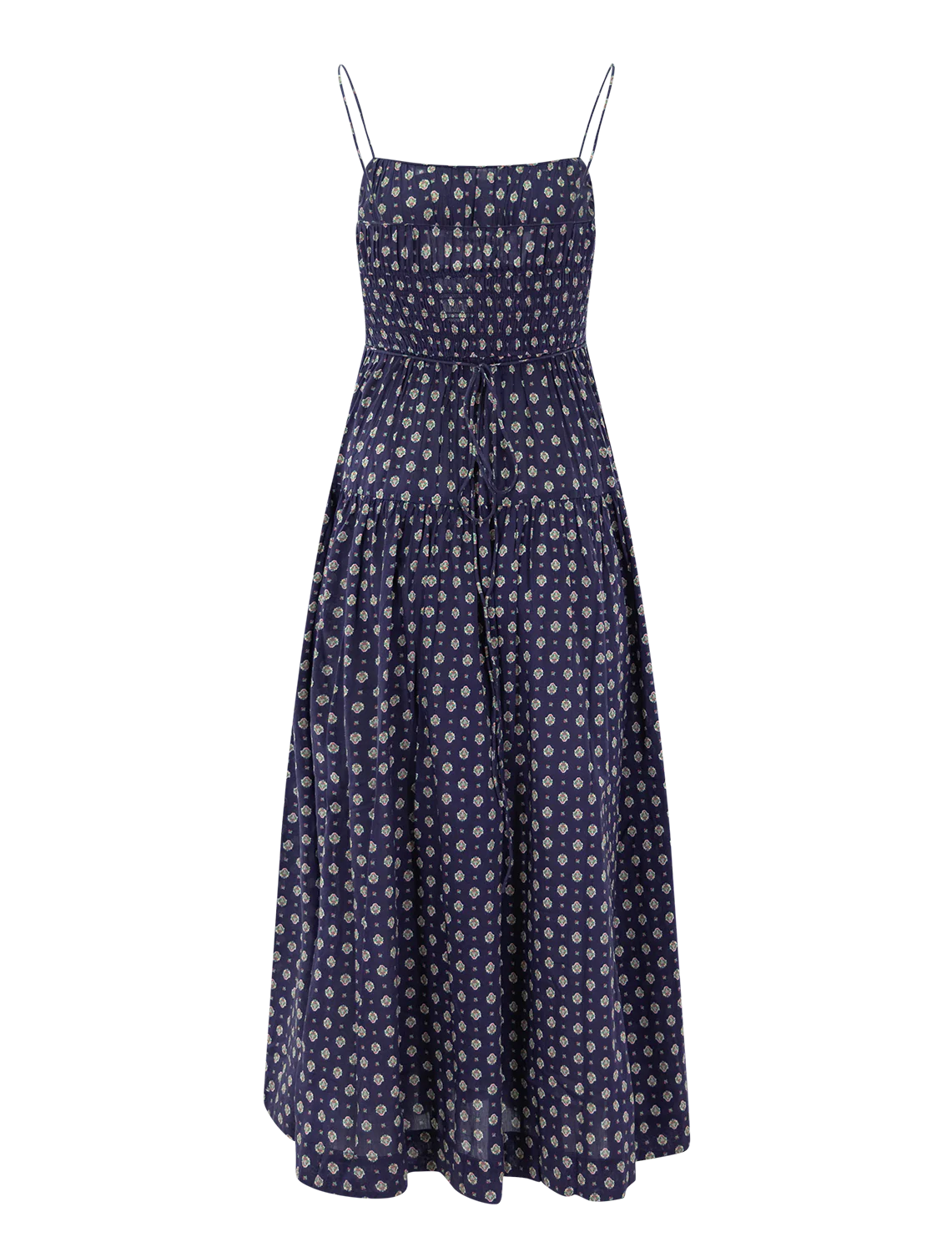 safia dress in navy cadiz foulard - Image 2