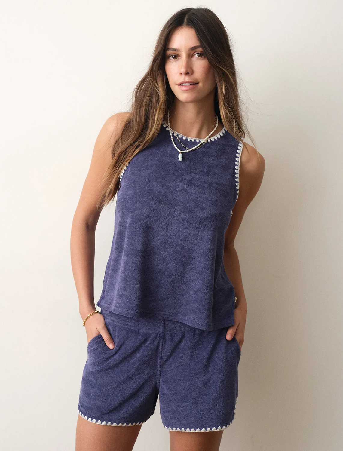 flip terry shell tank in bay blue - Image 2